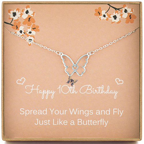 Sterling Silver Butterfly Necklace for 10 Year Old Girl